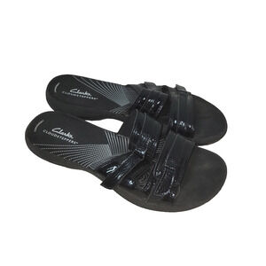 Clarks Sandals Womens Size 6.5D Black Breeze Piper Slide 28240 Summer Pool Beach
